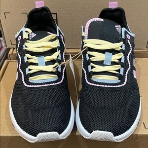 Adidas Fukasa Run Black Sneakers with Yellow and Purple Highlights-New-Size 7.5